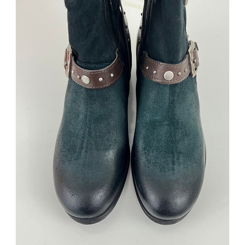 Miz Mooz Sammie Indigo Blue Buckle Ankle Boots Size 38 7.5-8 M - Picture 9 of 11